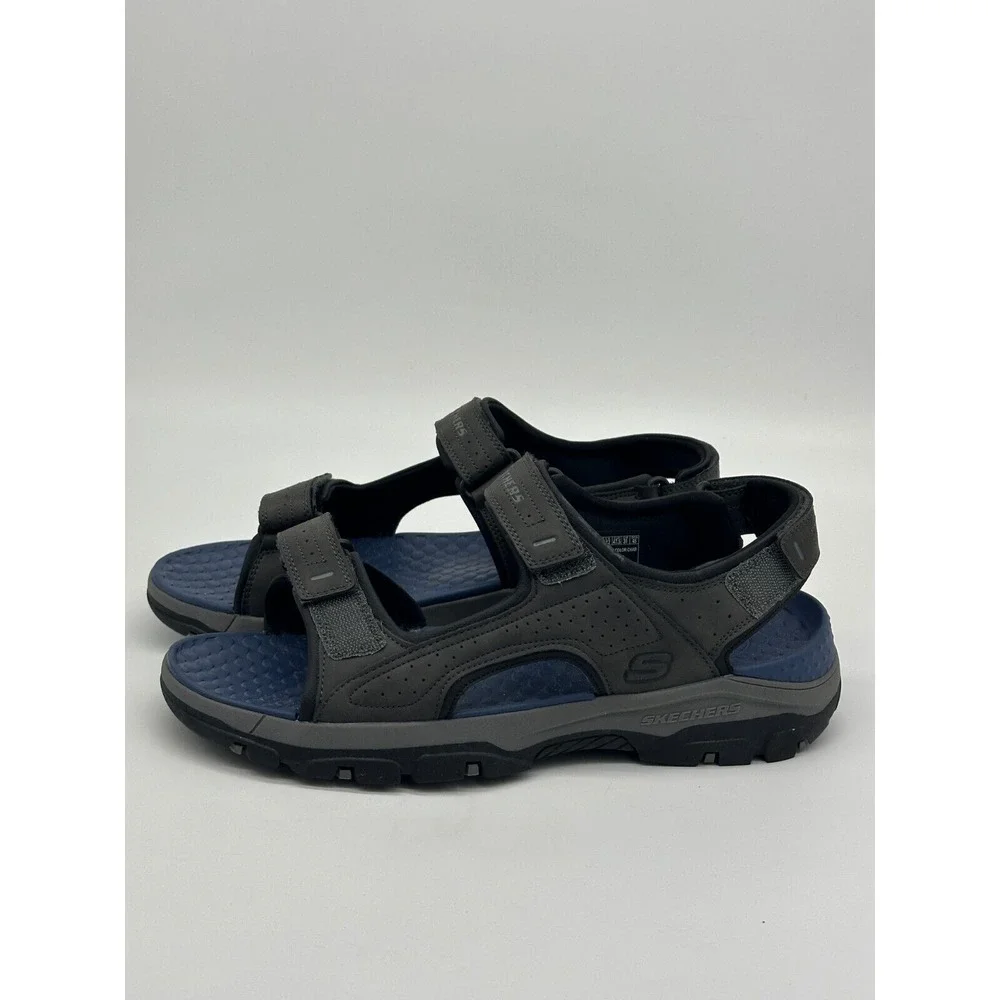 Skechers Sandals Mens 13 Vegan Tresman Garo Grey Relaxed Strappy Hiking 204105